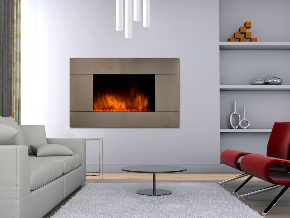 Cheminée électrique design Pure inox- Color Style - 1000 W ou 2000 W