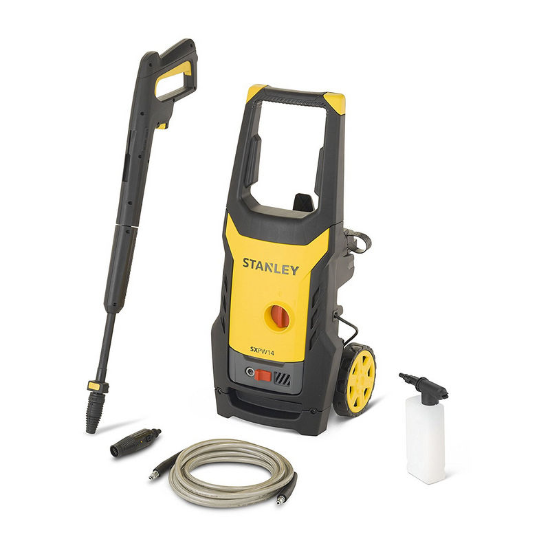 Nettoyeur haute pression STANLEY 1400W 110 Bar Laveur haute pression tuyau 5m accessoires lavage inclus