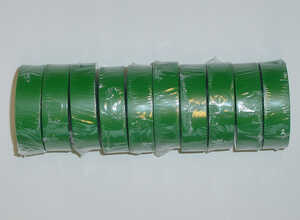 Ruban adhésif PVC couleur vert - 20 m - 10 rubans Ruban adhésif PVC couleur vert - 20 m - 10 rubans
