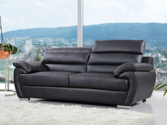 CANAPE CUIR/PVC BERLIN - 3 PLACES - NOIR