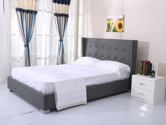 Lit double Steven - 140 x 200 cm - Gris