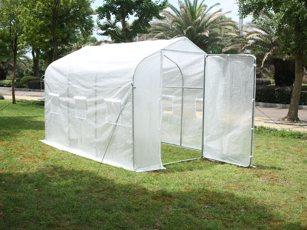 Serre tunnel de jardin Mimosa 2 - blanc - 6 m² - 3 x 2 x 2 m