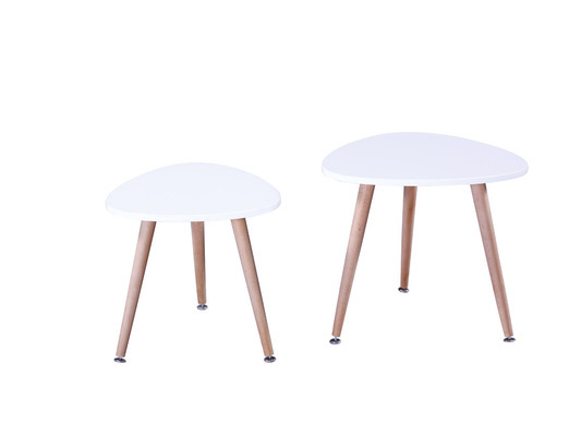 Lot de 2 tables basses Sunny - 48 x 48 x 43 cm - Blanc