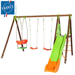 Portique bois métal ZAMBO Techwood Premium   H.2,30m   3 agrès