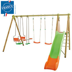 Portique bois métal TE805P4 Techwood   H.2,30m   4 agrès