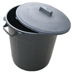 Poubelle en résine Noire 80 Litres avec couvercle
