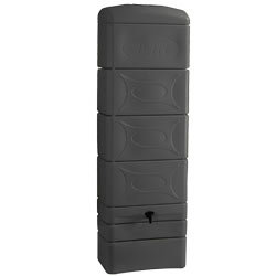 Récupérateur à eau BELLIJARDIN mural deco anthracite 300L et Kit raccord chéneau inclus