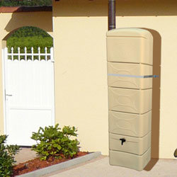 Récupérateur à eau mural deco beige 300L et raccord chéneau inclus