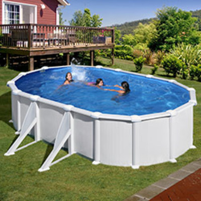 Piscine hors sol métal 6,34 x 5,75 x 1,32 m