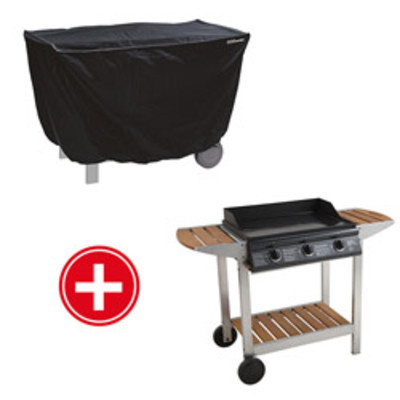Plancha gaz LUNA 3 avec housse de protection
