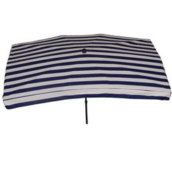 Parasol droit CANCALE 2X1.4 M Bleu marine et blanc