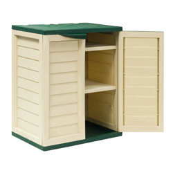 Armoire basse de jardin 300 L beige et vert