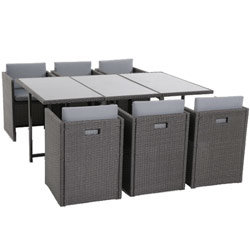 Salon de jardin FOGGIA 6 Coloris gris anthracite