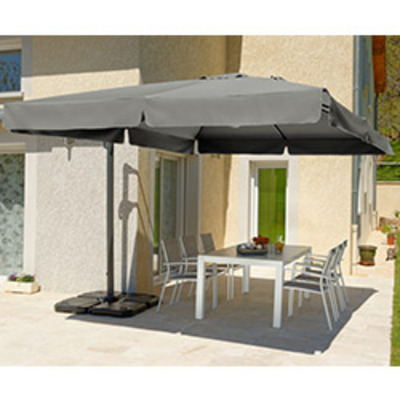 Parasol déporté MARINA 3X4M Gris galet