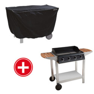 Plancha gaz LUNA 4 avec housse de protection