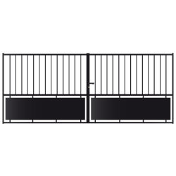 Portail double battants en fer noir Mimosa 3m, hauteur 1.20m