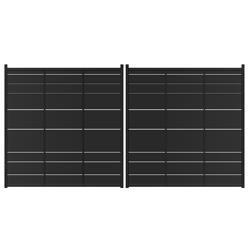 Portail double battants en fer noir Aloes 4 mètres, hauteur 1,82m
