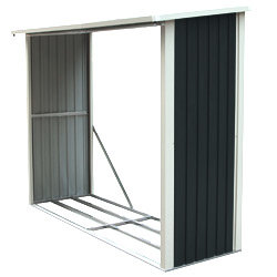 Abri bûches en métal gris anthracite 3.5 stères