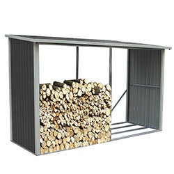 Abri bûches en métal gris anthracite 10 stères