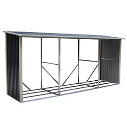 Abri bûches en métal gris anthracite 15 stères