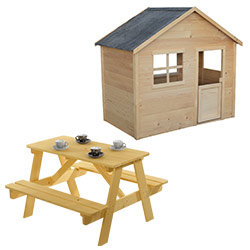 Maisonnette Lulu en bois avec table pique nique