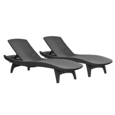 Lot de 2 Bains de soleil PACIFIC Graphite
