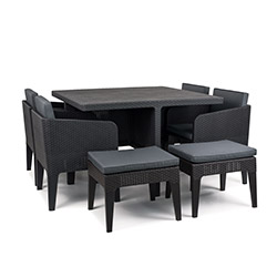Salon de jardin COLUMBIA 9 Coloris graphite