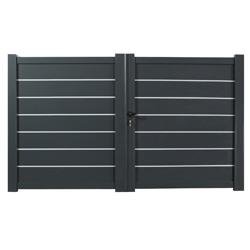 Portail en aluminium à double battants ZIRCONIUM 4 m, hauteur 1,7m