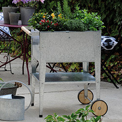Carré potager galvanisé sur roues