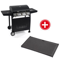 Barbecue gaz ILLINOIS 3 feux et Plancha