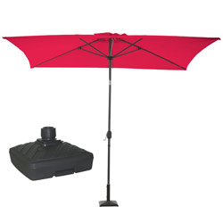 Parasol droit DANDY 2X3M framboise avec pied