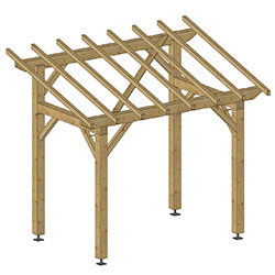 Carport adossable 5 m²   Section poteaux : 140 mm