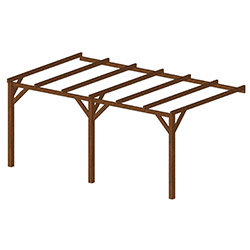 Carport YAOUNDE 15 m² adossable poteau 120 mm