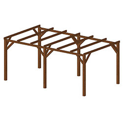 Carport KINSHASA 15 m² autoporté poteau 120 mm