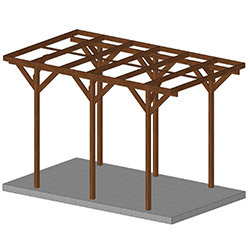 Carport LAGOS 21 m² camping car poteau 120 mm