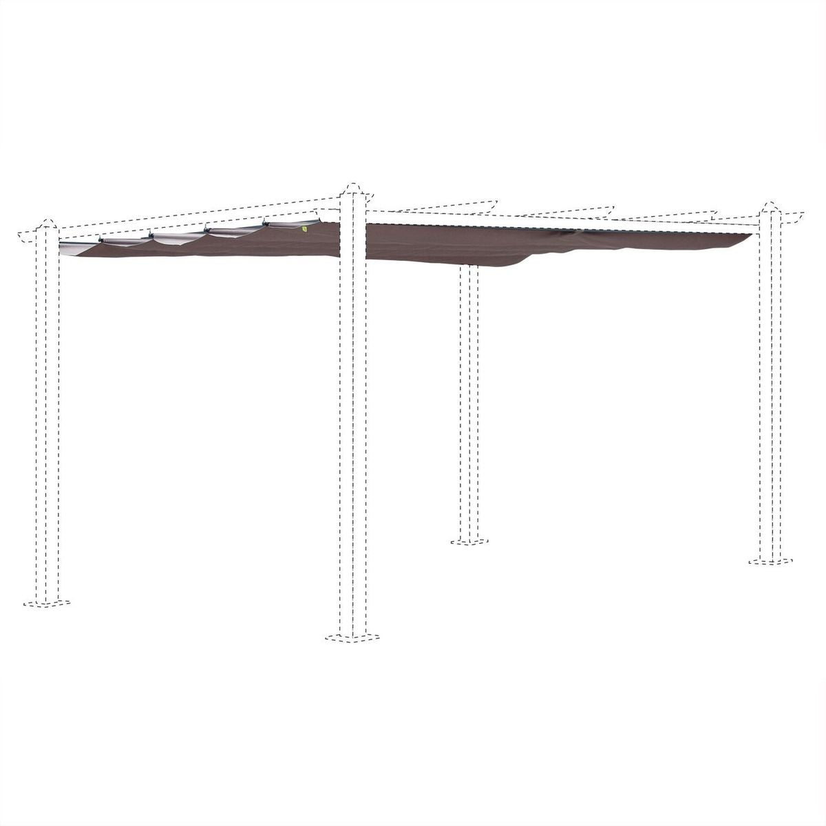 Toile de toit  pour tonnelle 3x4m Condate - toile de rechange pergola, toile de remplacement