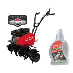 Motobineuse thermique 6 fraises 5.5CV   163cm³ Briggs   Stratton et bidon d'huile moteur 4 temps