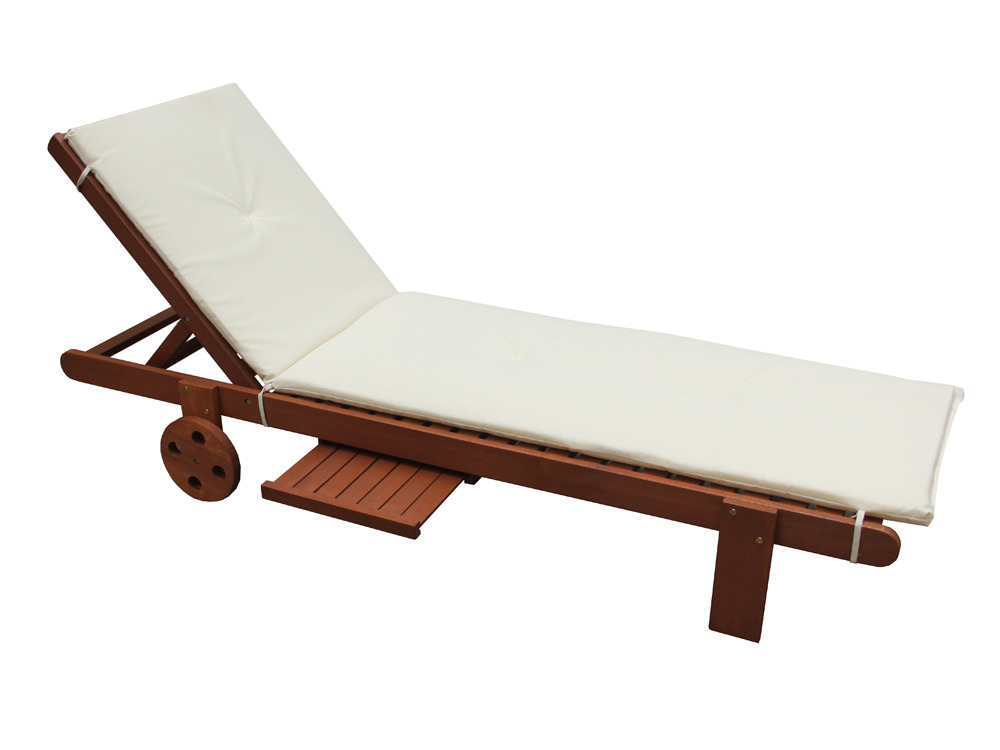 Coussin coloris ecru pour Bain de soleil en bois exotique