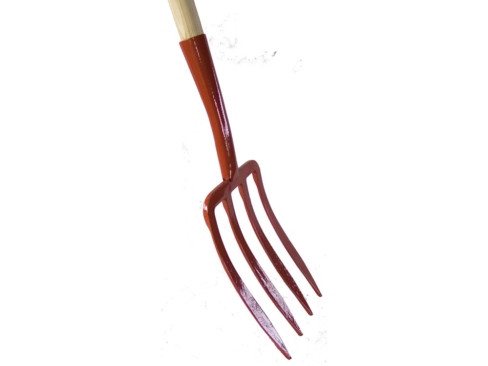Fourche-bêche à dents spatulées à soie