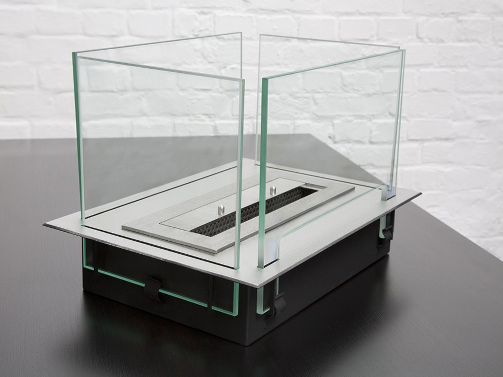 Cheminée Bio-éthanol Insert Table Inox