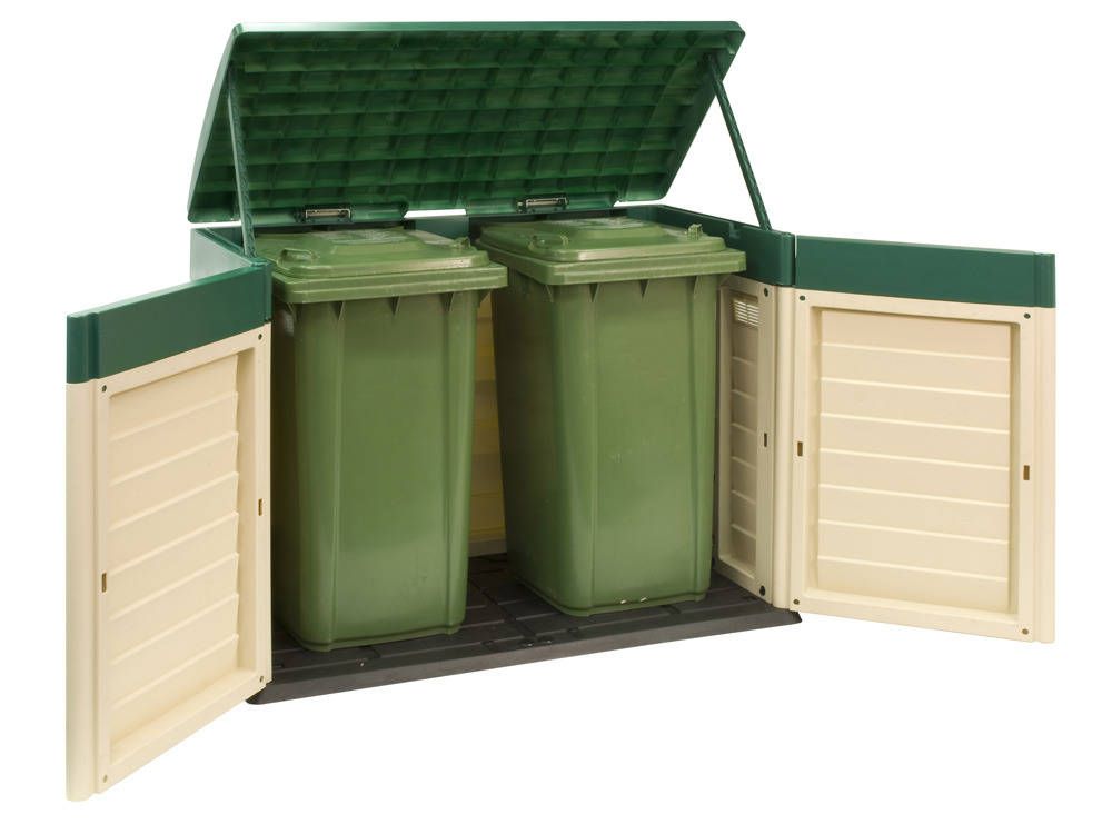 Coffre jardin Oregon - 146 x 87 x 119m - Beige et vert