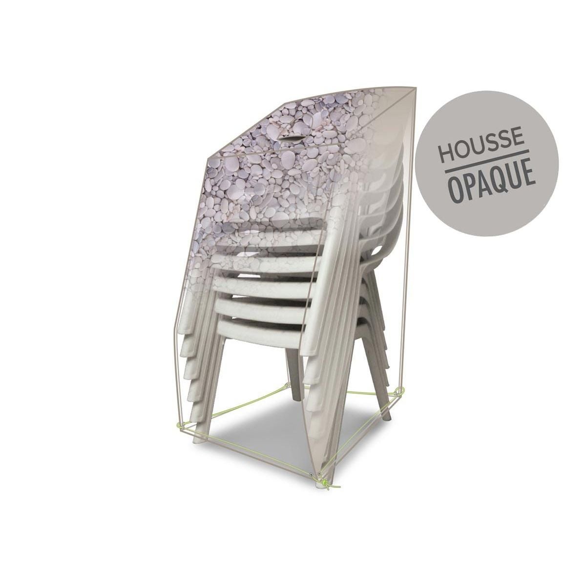 Housse de protection pour piles de chaises 66 x 66 x 110 cm galets
