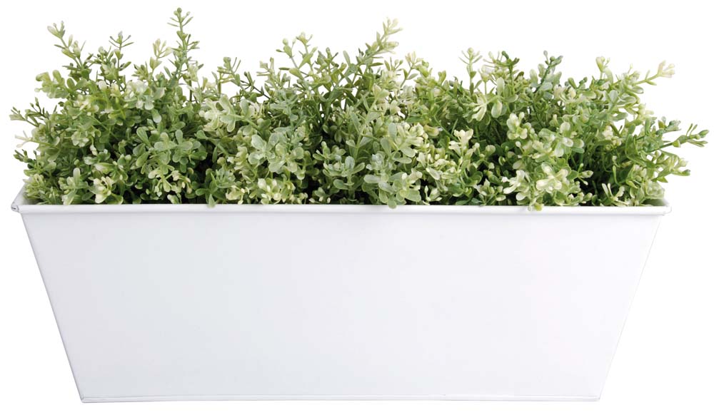 Jardinière blanc en zinc 40x15x15cm