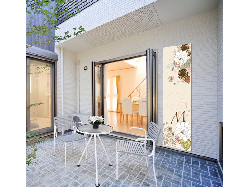 Toile décorative pour terrasse Fleur Beige 0,60 x 3m