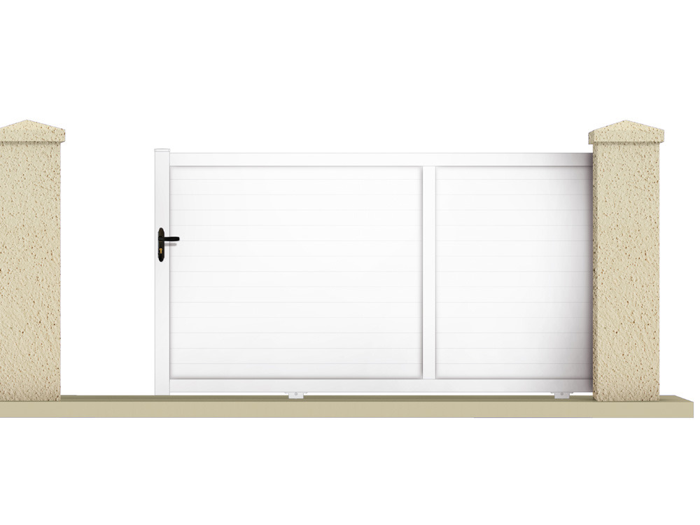 Portail coulissant ATLAS - 3.55 m - PVC - Coloris blanc