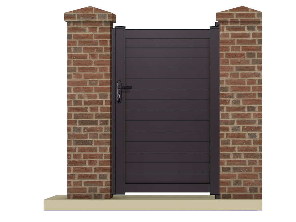 Portillon PALLAS - 1.05 m - Aluminium - Coloris gris anthracite