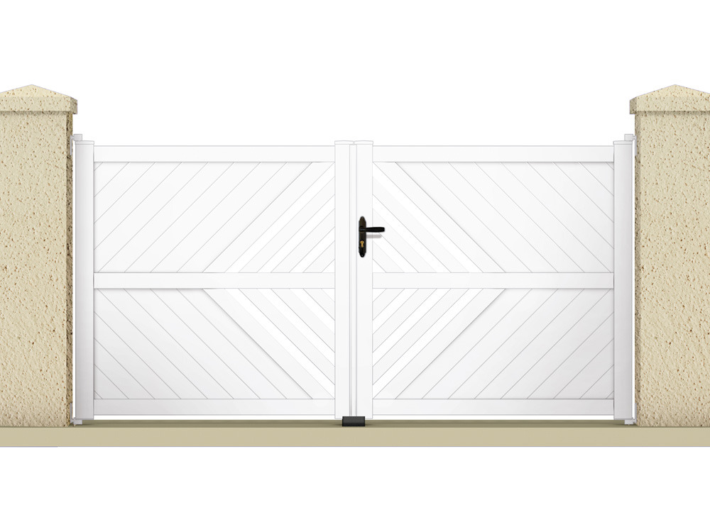 Portail à battant IXION - 3,05 m - PVC - Coloris blanc
