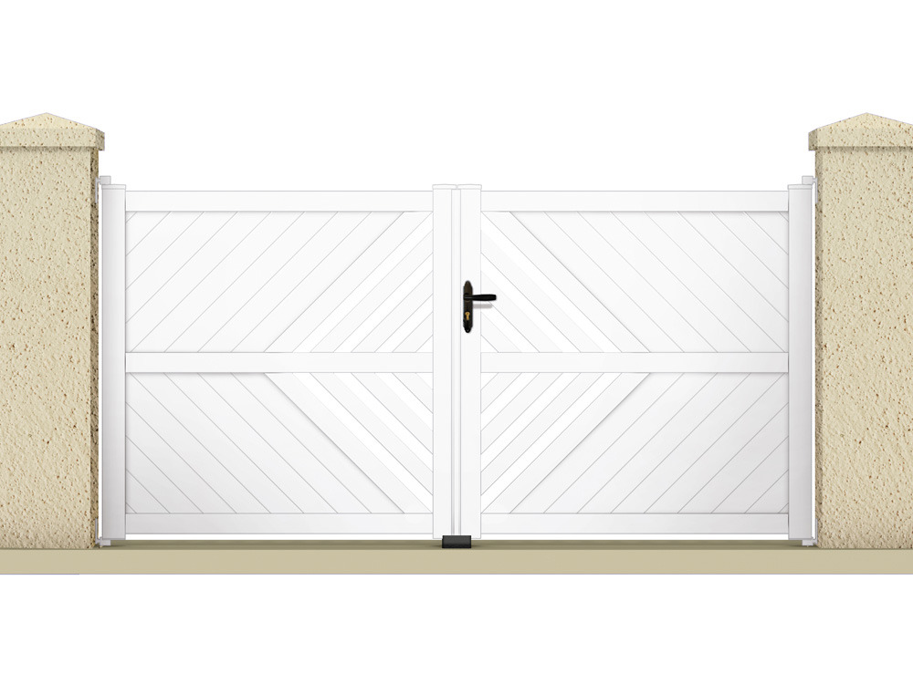 Portail à battant IXION - 3,55 m - PVC - Coloris blanc