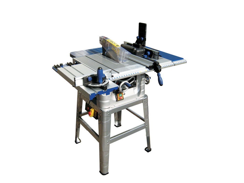 Scie circulaire de table + kit d'adaptation défonceuse et chariot - 1500 W