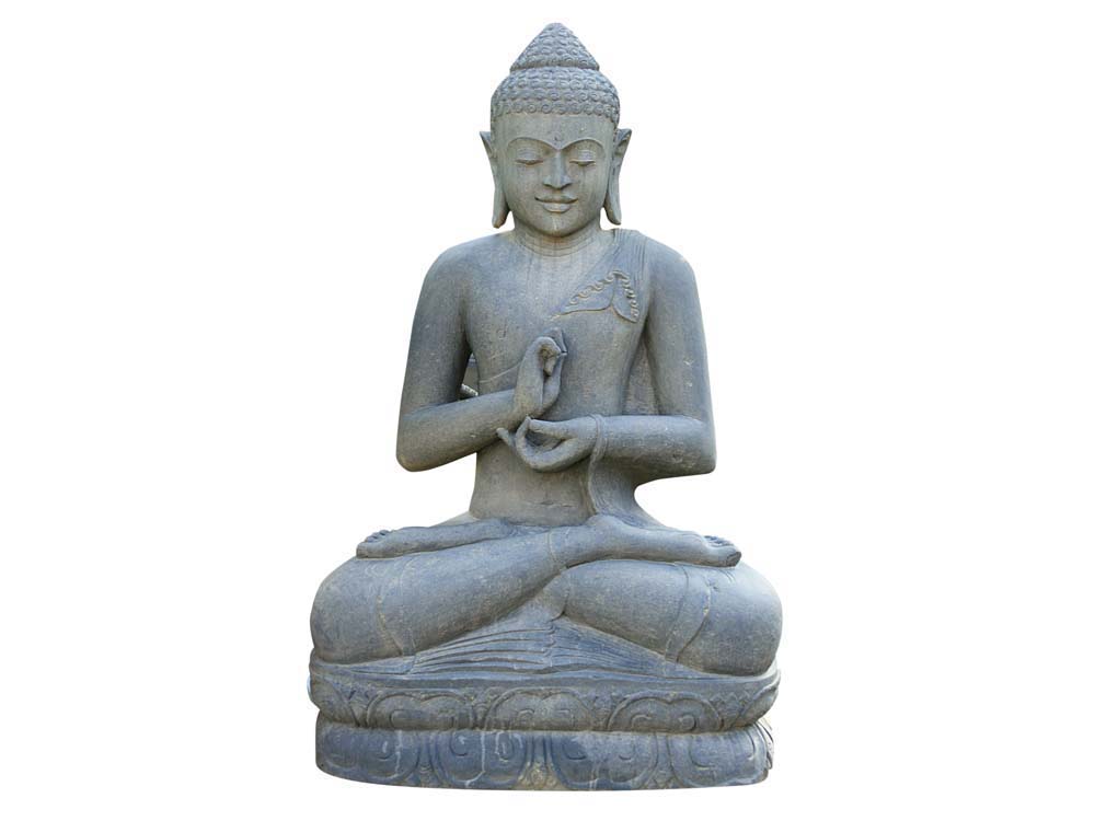 Statue Bouddha assis argumentation - hauteur 150 cm. - Pierre naturelle